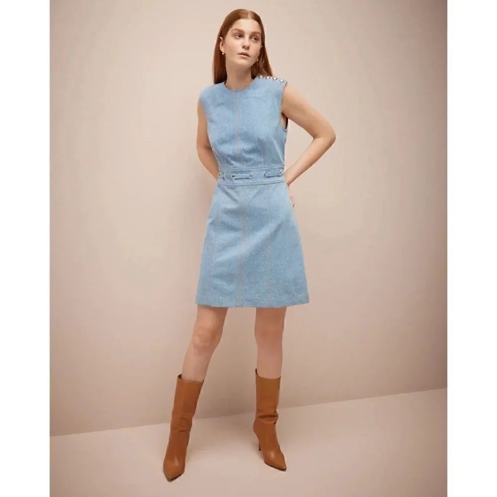NWT VERONICA BEARD Sz 2 MAKEBA DENIM LAVE SLEEVELESS DRESS